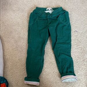 Mini Boden Green Kids Corduroy Pants